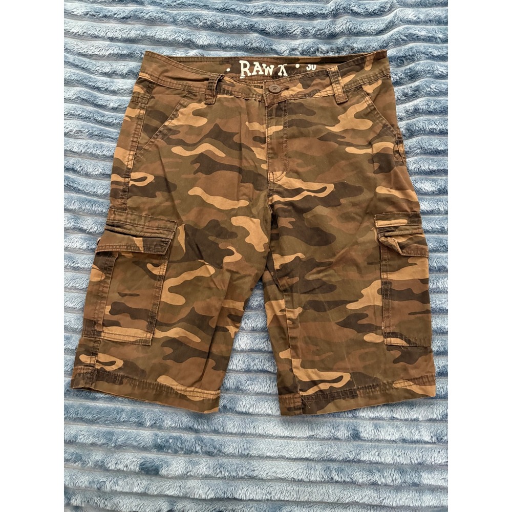 RAW X Camo Cargo Shorts Men's Size 30 Brown Military Outdoor Casual